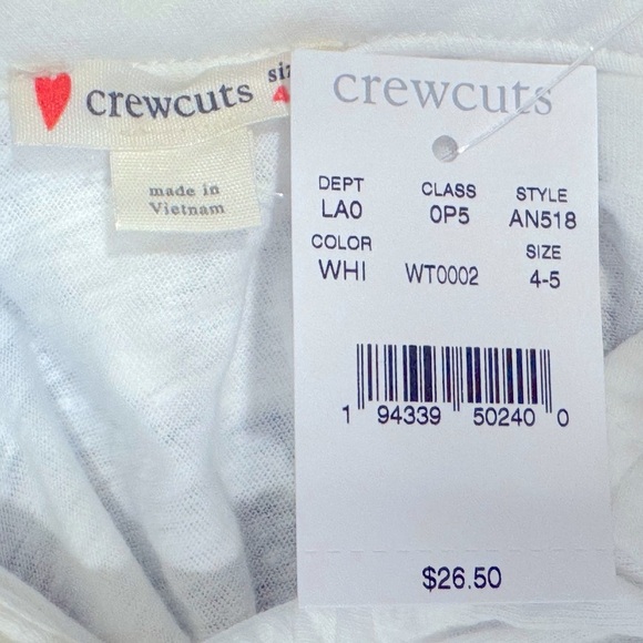 CREWCUTS NWT 4-5T White Ruffle Sleeveless Top - Picture 4 of 4